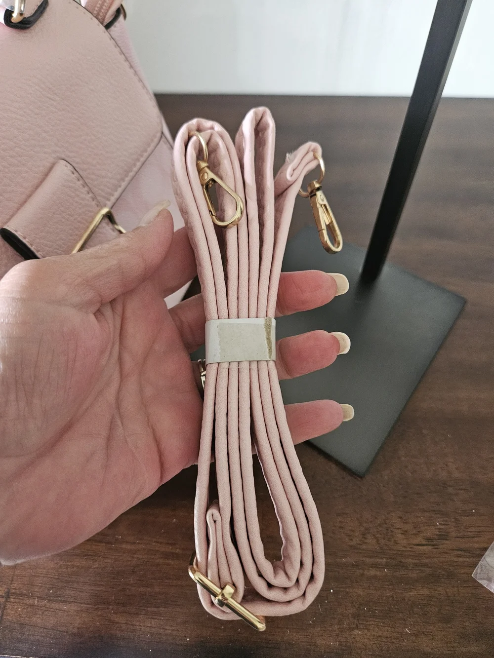 Pink Top-Handle Satchel Handbag with Gold Accents